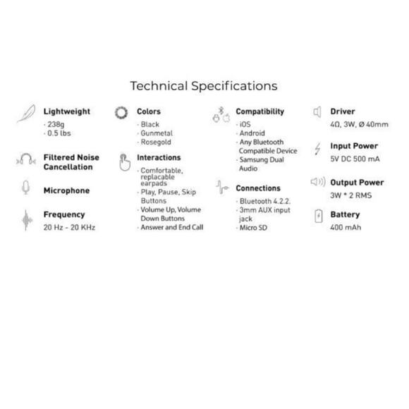 NEW Headphones - Black / Gray Wireless Premium Bluetooth - Noise Cancelling - Picture 9 of 12